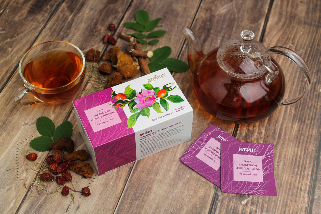 Травяной чай "Чага с чабрецом и шиповником", 40 г (20 ф/п по 2 г) Алфит 7665