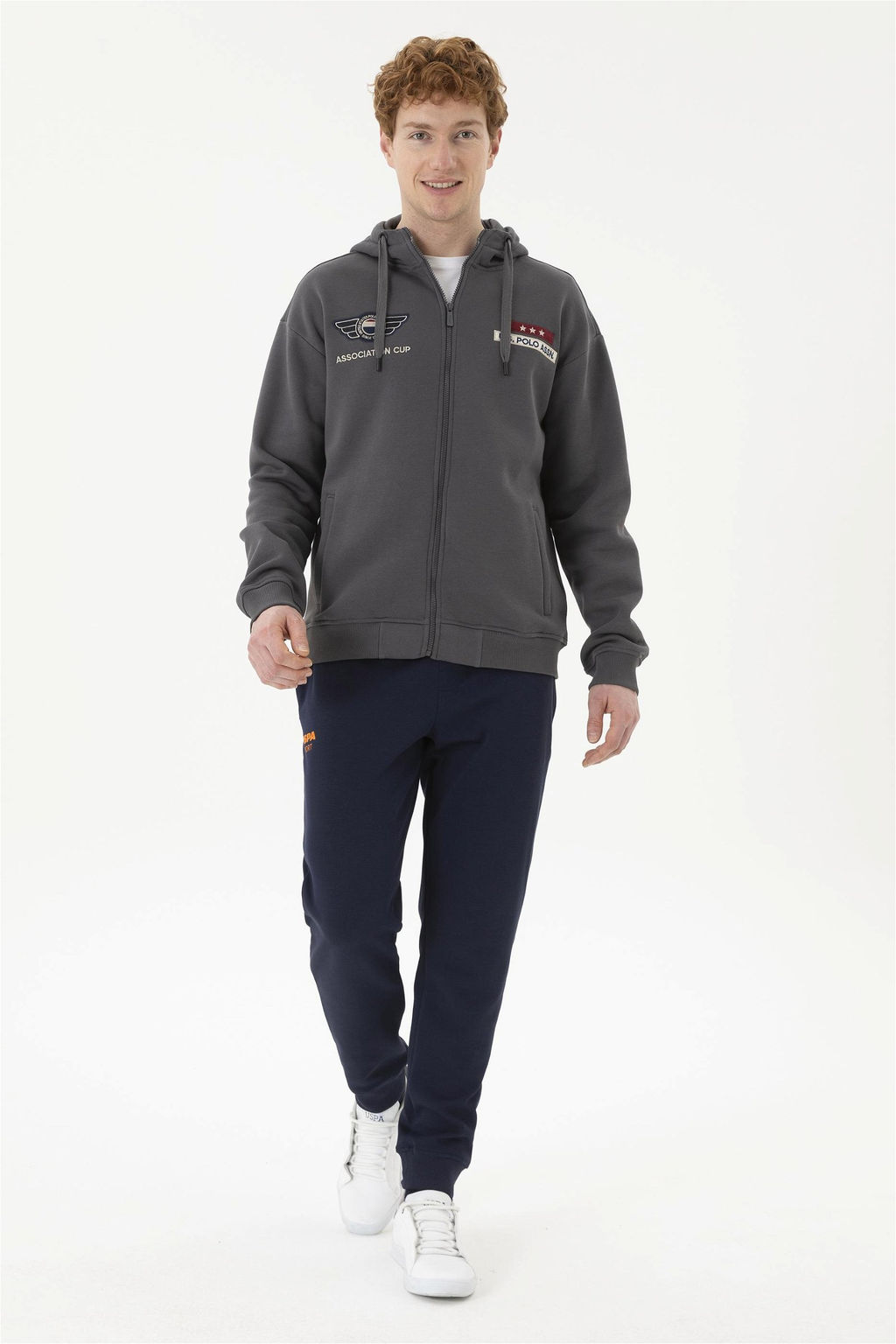 Мужской вязаный кардиган антрацитового цвета - U.s. polo assn фото 4