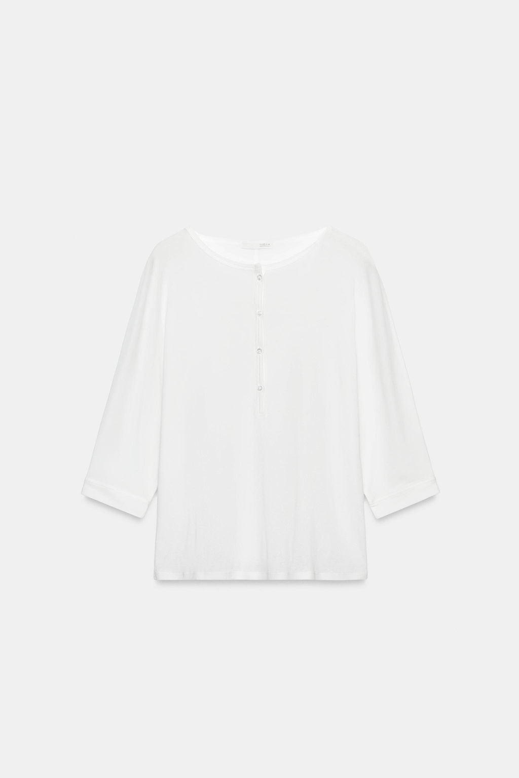 CAMISETA CUELLO PANADERO ALGOD?N / Blanco