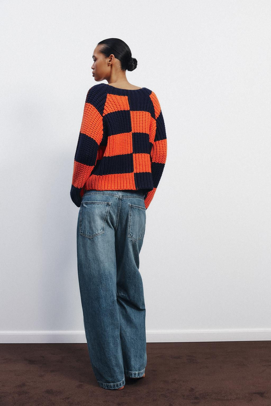 KNIT OVERSIZED SWEATER WITH STRIPES - Zara фото 4