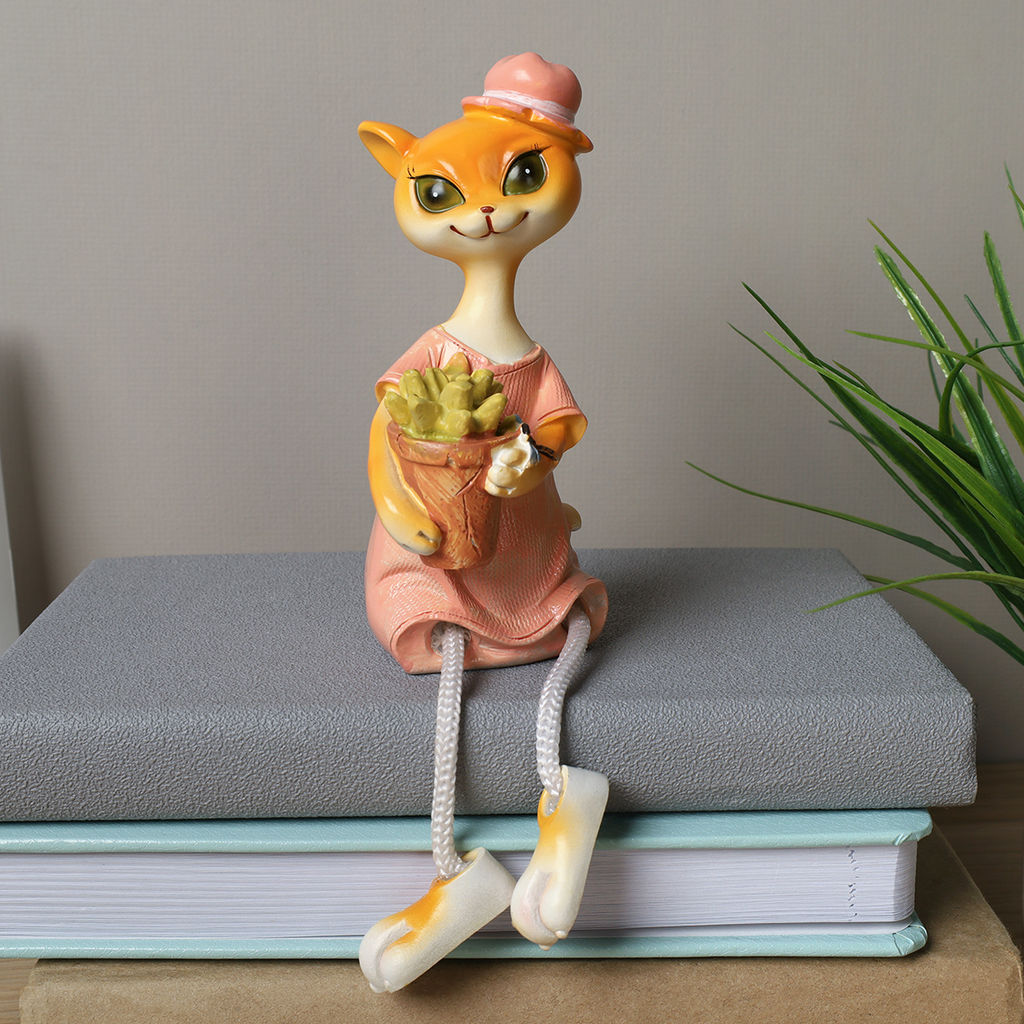 Цена за 2 шт. Фигурка Кошка висячие ножки 2 штуки набор 22 см / 9466 /уп 48/ - ГалеонТрейд фото 5