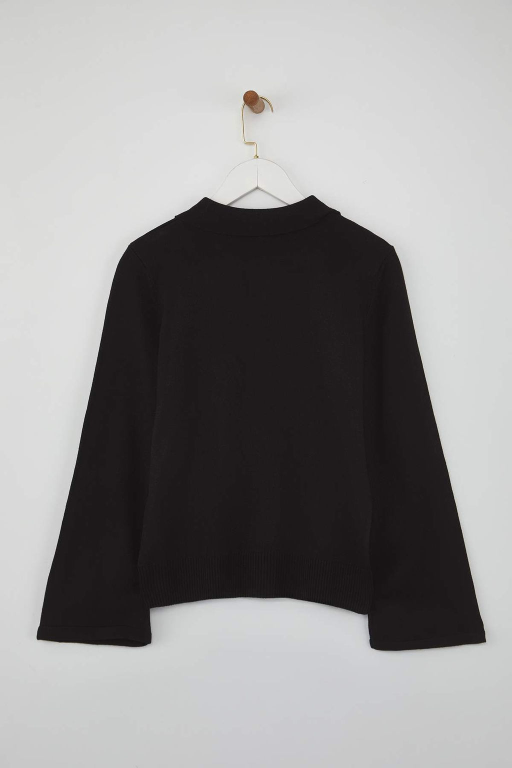 Teen Siyah*001 Polo Yaka Duz Triko Kazak TWOAW26KZ00121 - Trendyolmilla фото 6