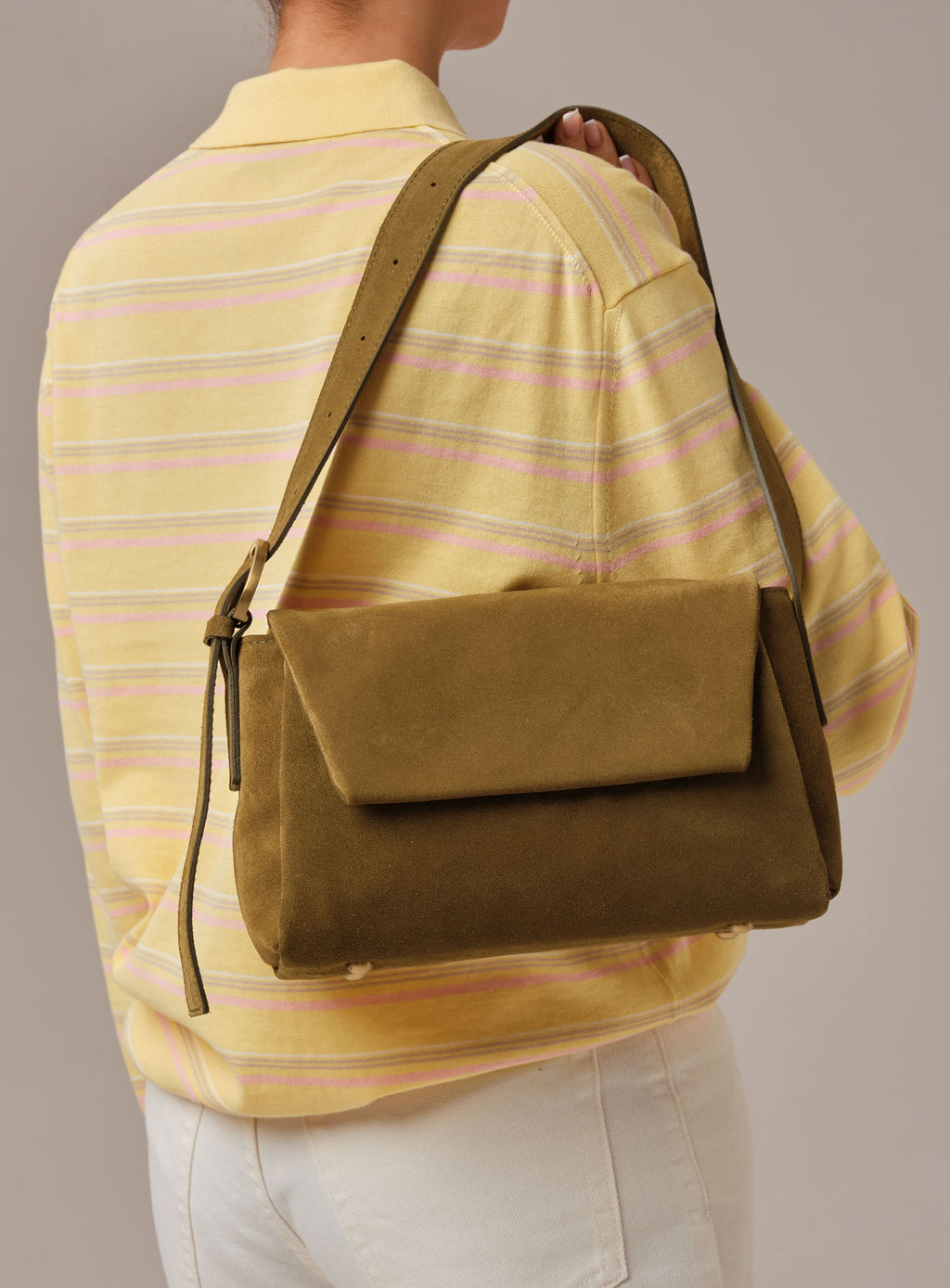 Замшевая сумка Nova DBR 31391 белый мох  фото 3