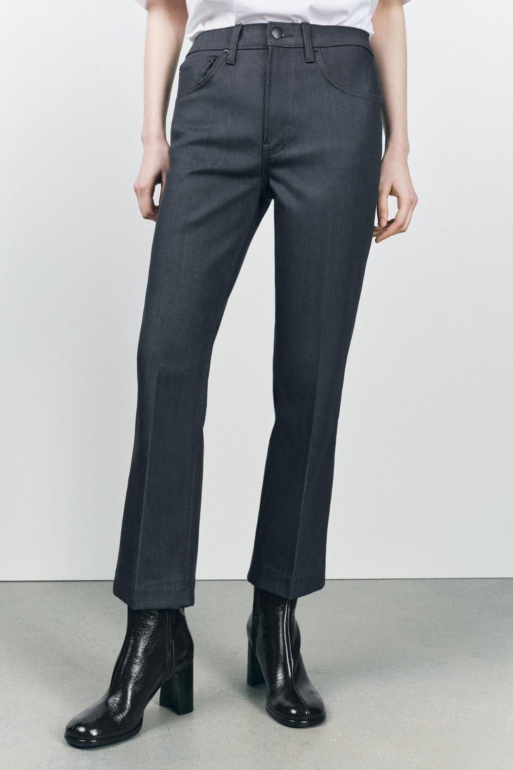 ZW COLLECTION BOOTCUT HIGH-WAIST CROPPED JEANS - Zara фото 2