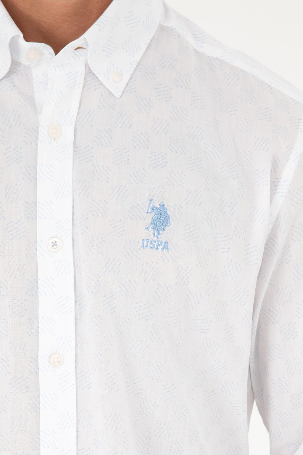 U. S. Polo Assn / Мужская голубая рубашка с длинным рукавом - U.s. polo assn фото 14