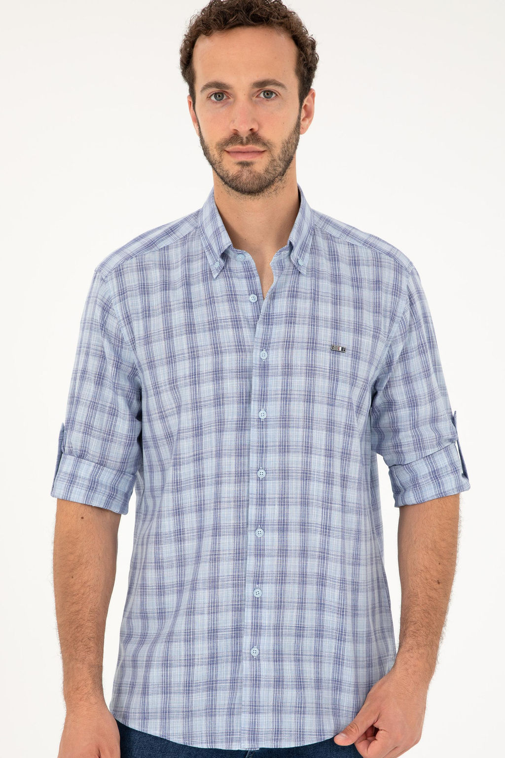 Мужская темно-синяя рубашка с длинным рукавом Неожиданная скидка в корзине - U.s. polo assn фото 3