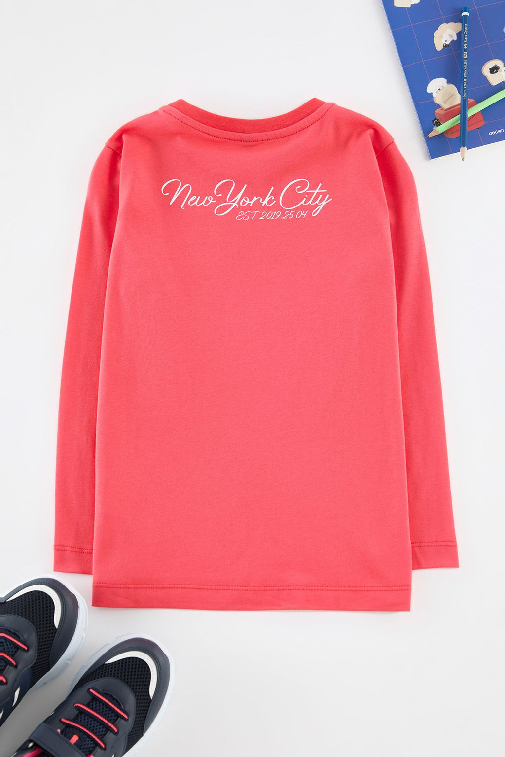 K?rm?z? S?rt Bask?l? Erkek Cocuk Orme T-Shirt TKDAW25TS00028 - Trendyolmilla фото 3