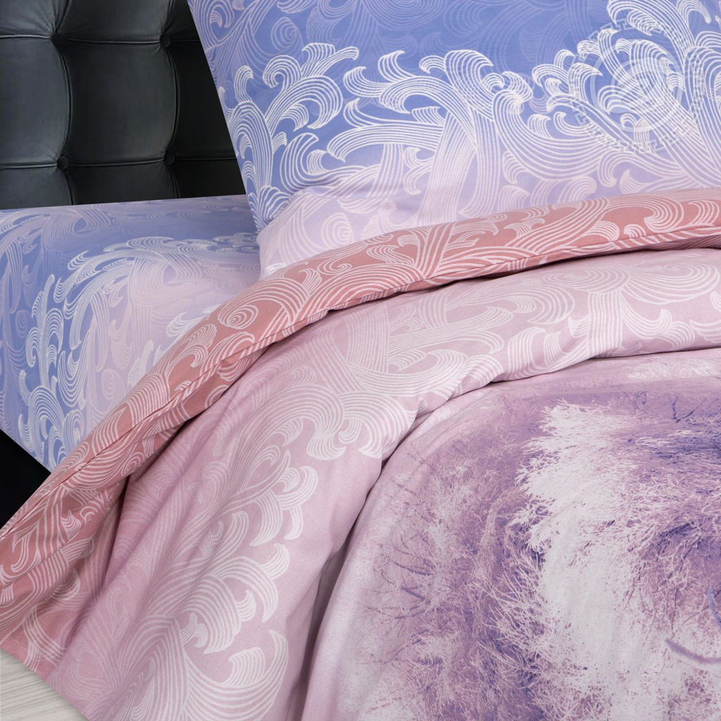 Постельное белье Морозное утро (поплин DE LUXE) 2 сп. с Евро/Пододеяльник: 1 шт. - 215*175; Простыня: 1 шт. - 215*240; Наволочка: 2 шт. - 70*70; DE LUXE - Артпостель фото 4