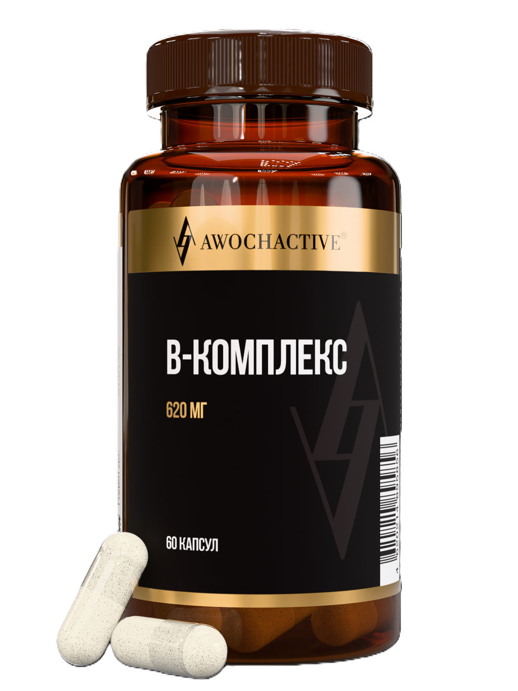 (ЧЗ) БАД B-комплекс (В-complex), 60 капсул ТЖК 620 мг тм AWOCHACTIVE  фото 2