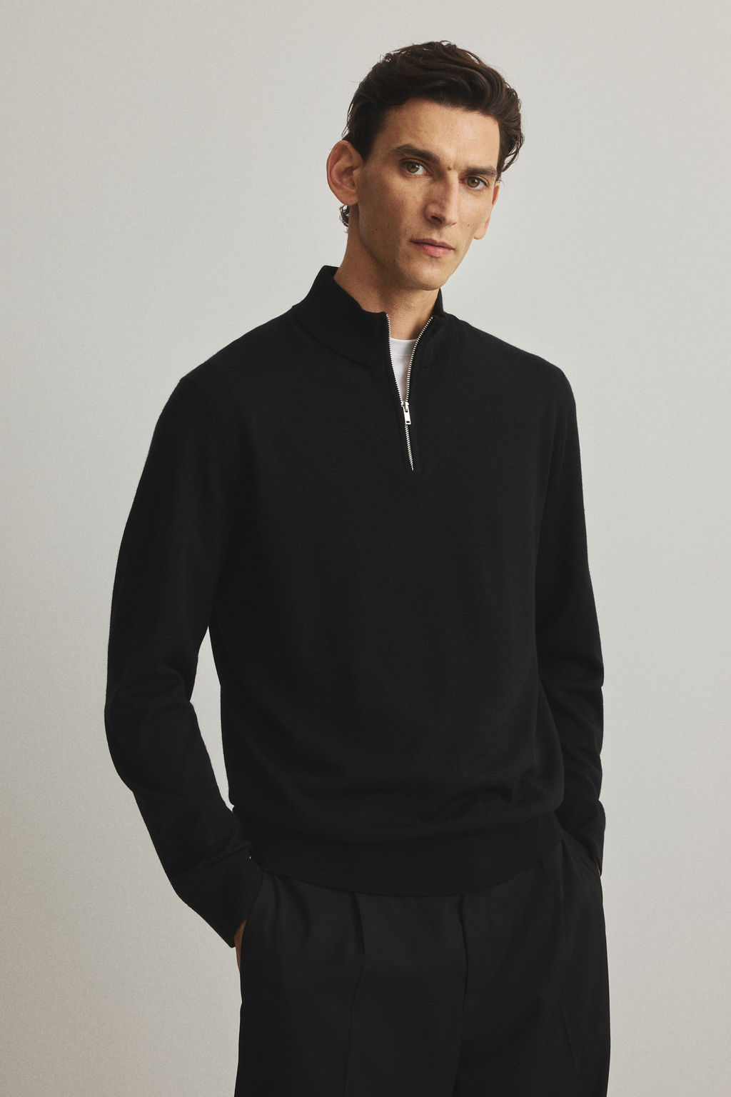 Jersey en lana merino con cremallera Regular Fit - H&m фото 7
