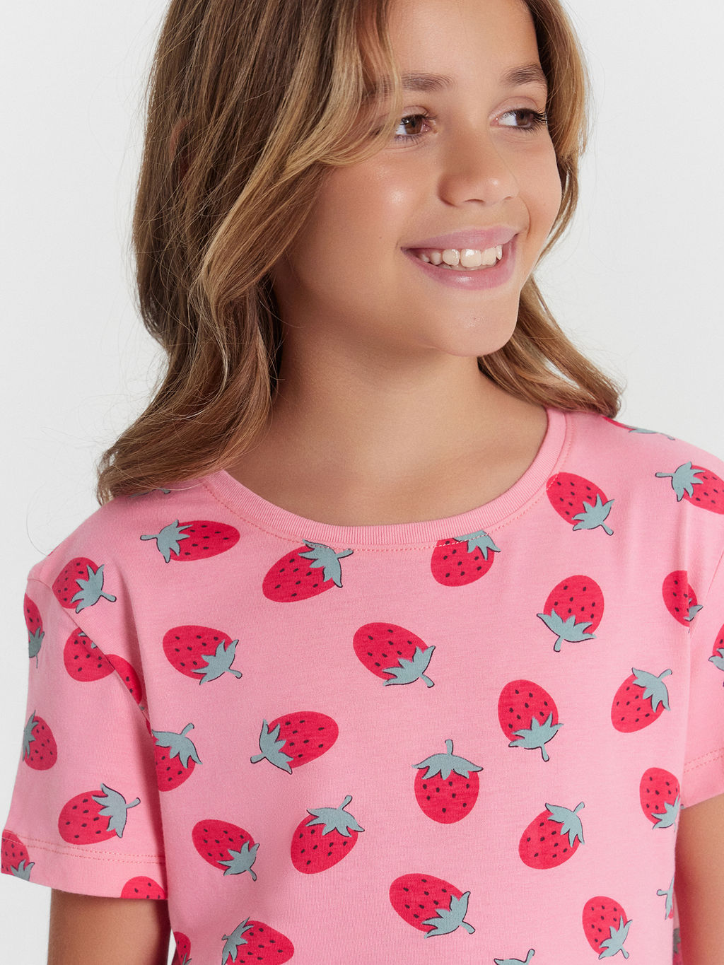Платье для девочек розовое с принтом клубнички - Mark formelle фото 4