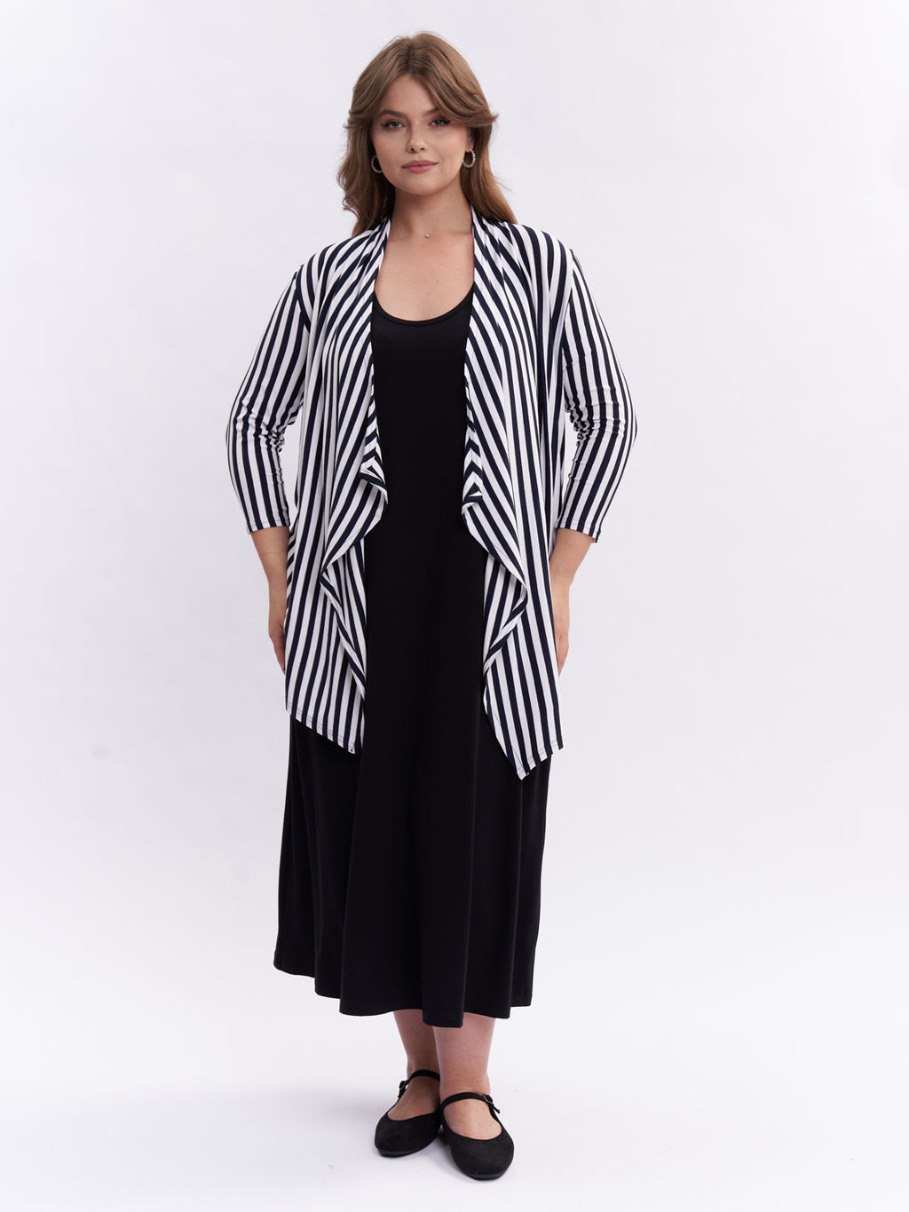 Кардиган без пуговиц KA31807STR02