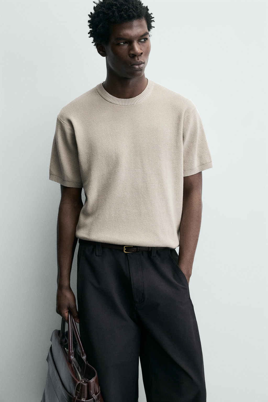 CAMISETA PUNTO PERLADO / Gris perla