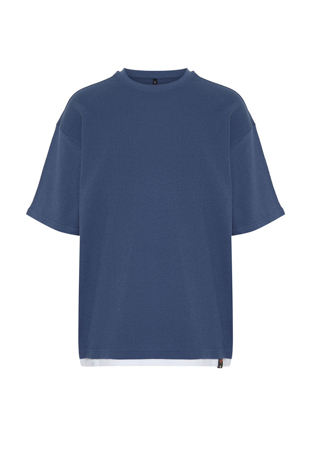 Indigo Oversize Parca Detayl? Dokulu %100 Pamuklu T-Shirt TMNSS24TS00063