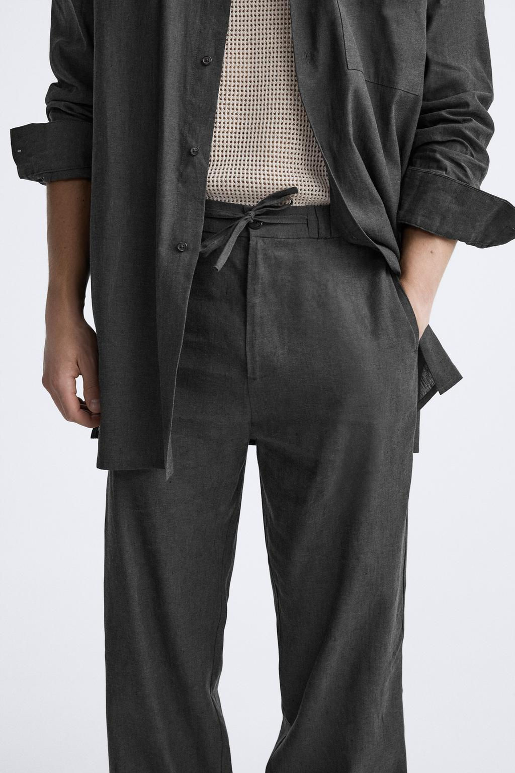 HEMP - COTTON TROUSERS - Zara фото 5