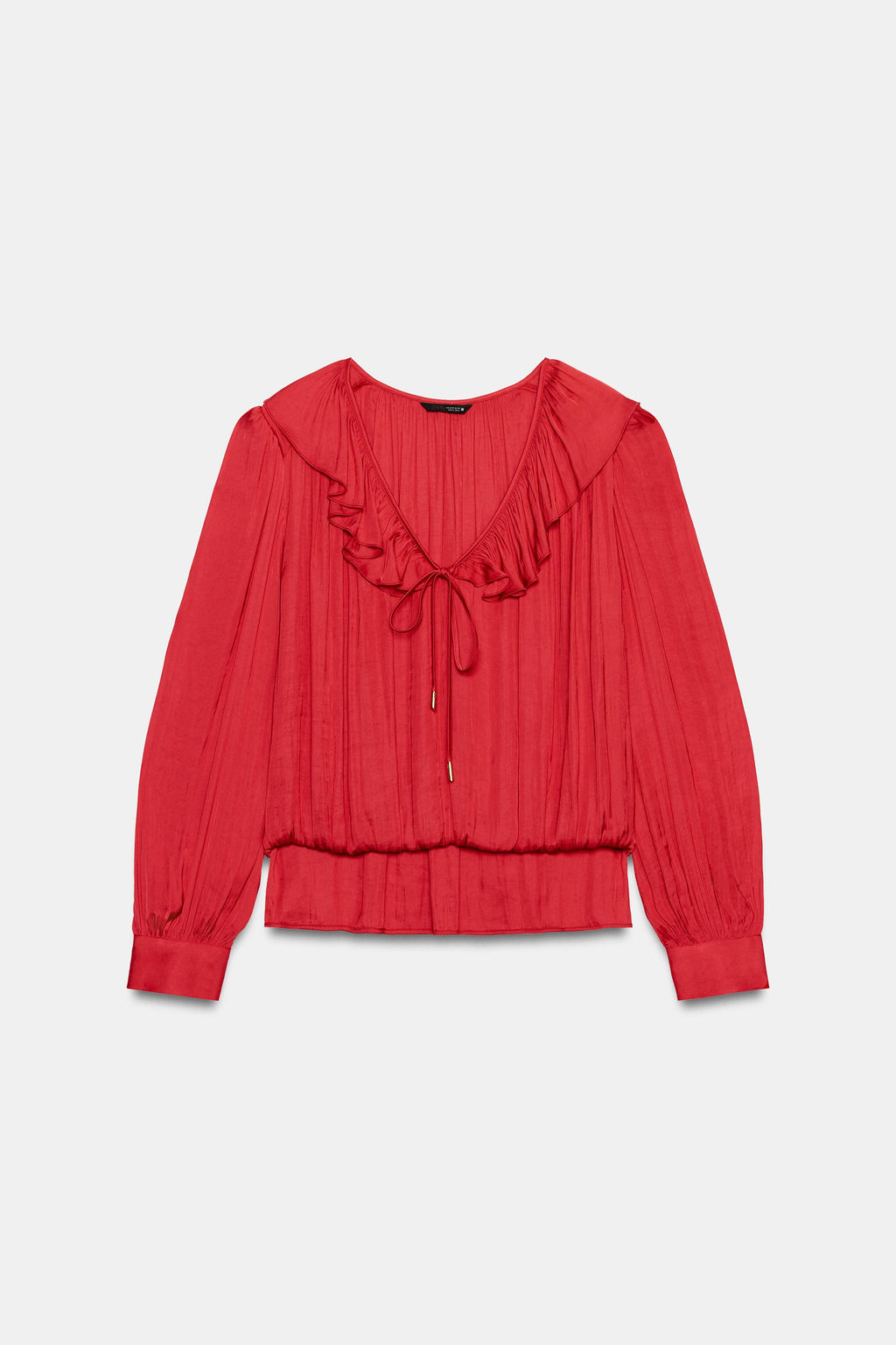 BLUSA SATINADA VOLANTES HOMBRERAS / Fresa - Zara фото 7