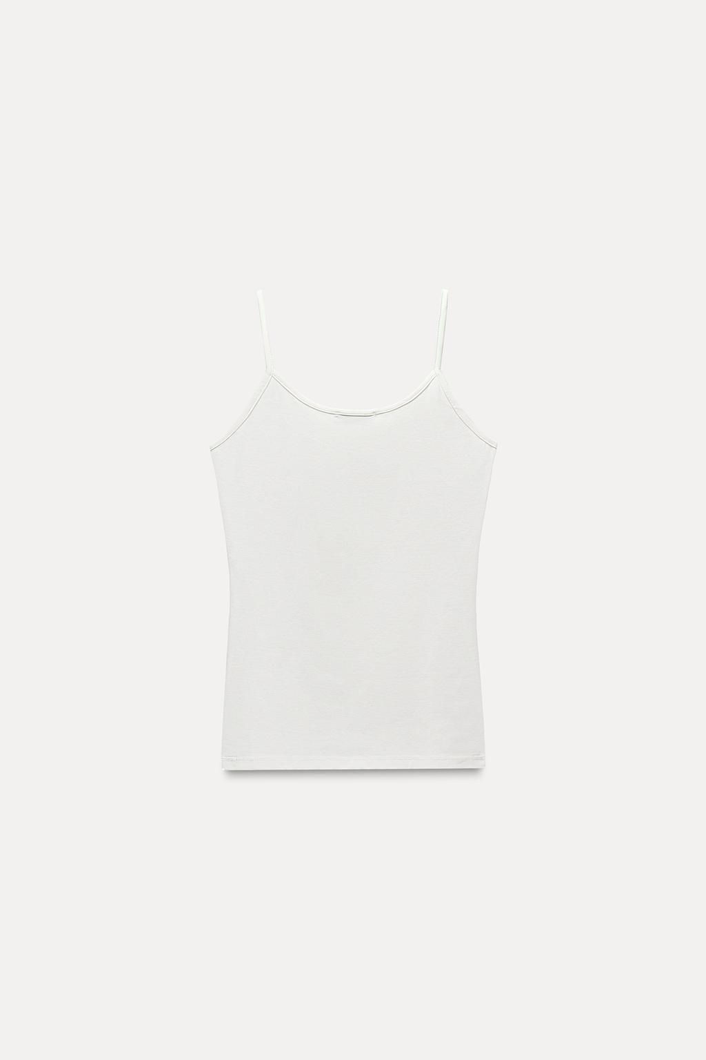 POLYAMIDE SLIM STRAP T-SHIRT - Zara фото 8