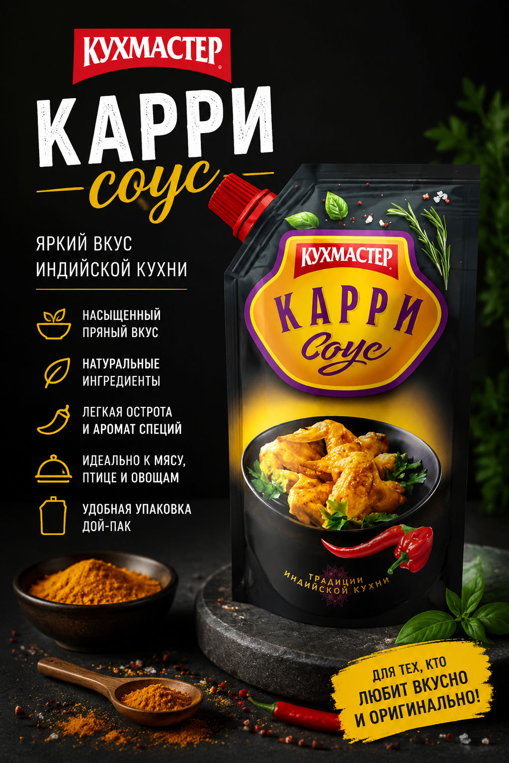 Соус Кухмастер Карри дой-пак 200 г