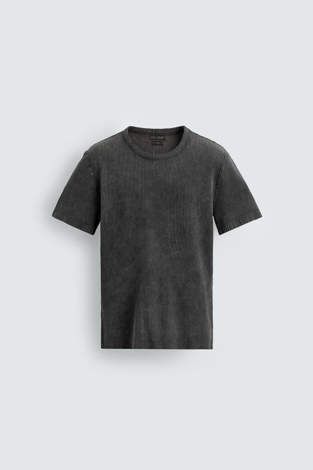 CAMISETA PUNTO SLIM FIT ESTRUCTURA / Negro lavado - Zara фото 9