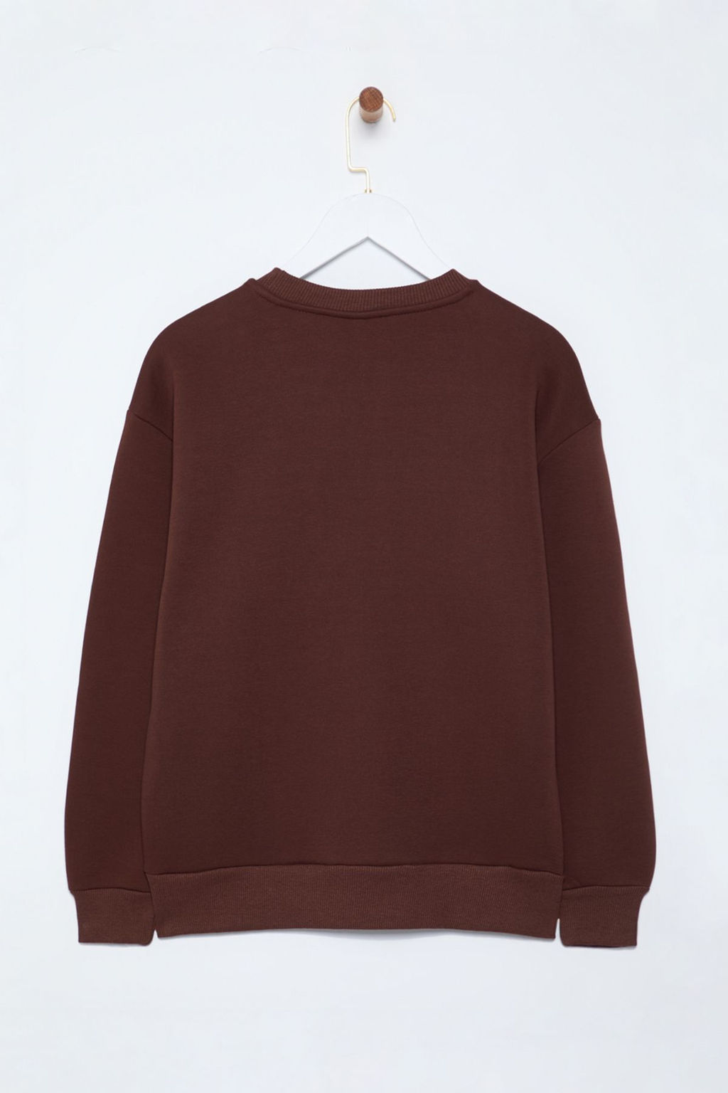 TRENDYOLMILLA Siyah Kal?n Ici Polarl? Regular/Normal Kal?p Bisiklet Yaka Basic Orme Sweatshirt TWOAW24SW00101  фото 26