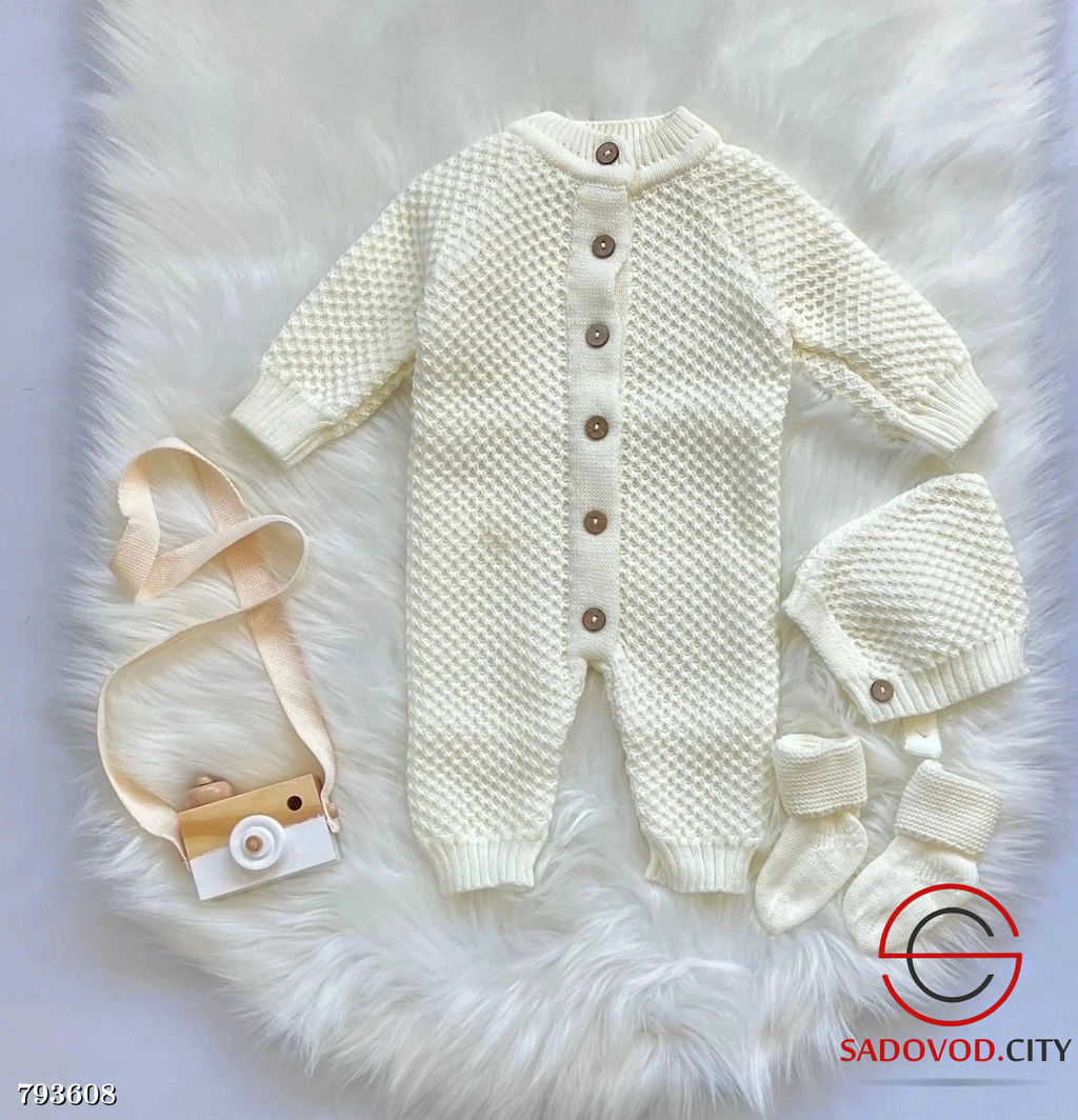 Костюмы вафли вязаные 0-6 мес.