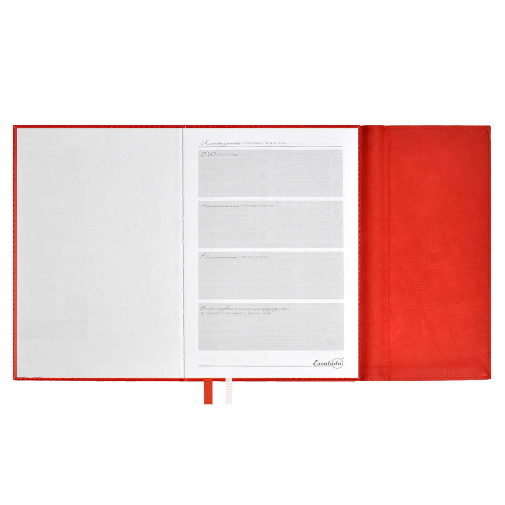 Ежедневник недатированный ESCALADA, А5, 160 л., арт. 63963/ 15 ШЕВРЕТ ЭКСТРА КРАСНЫЙ  фото 10