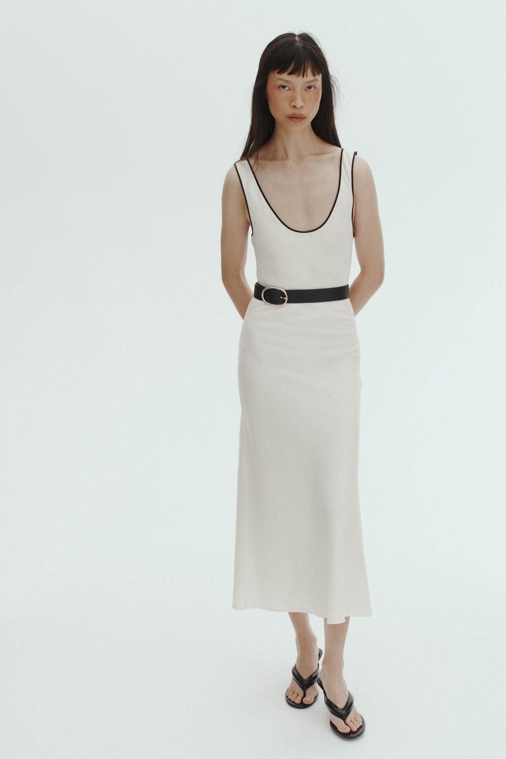 Vestido lencero en mezcla de lino - H&m фото 2