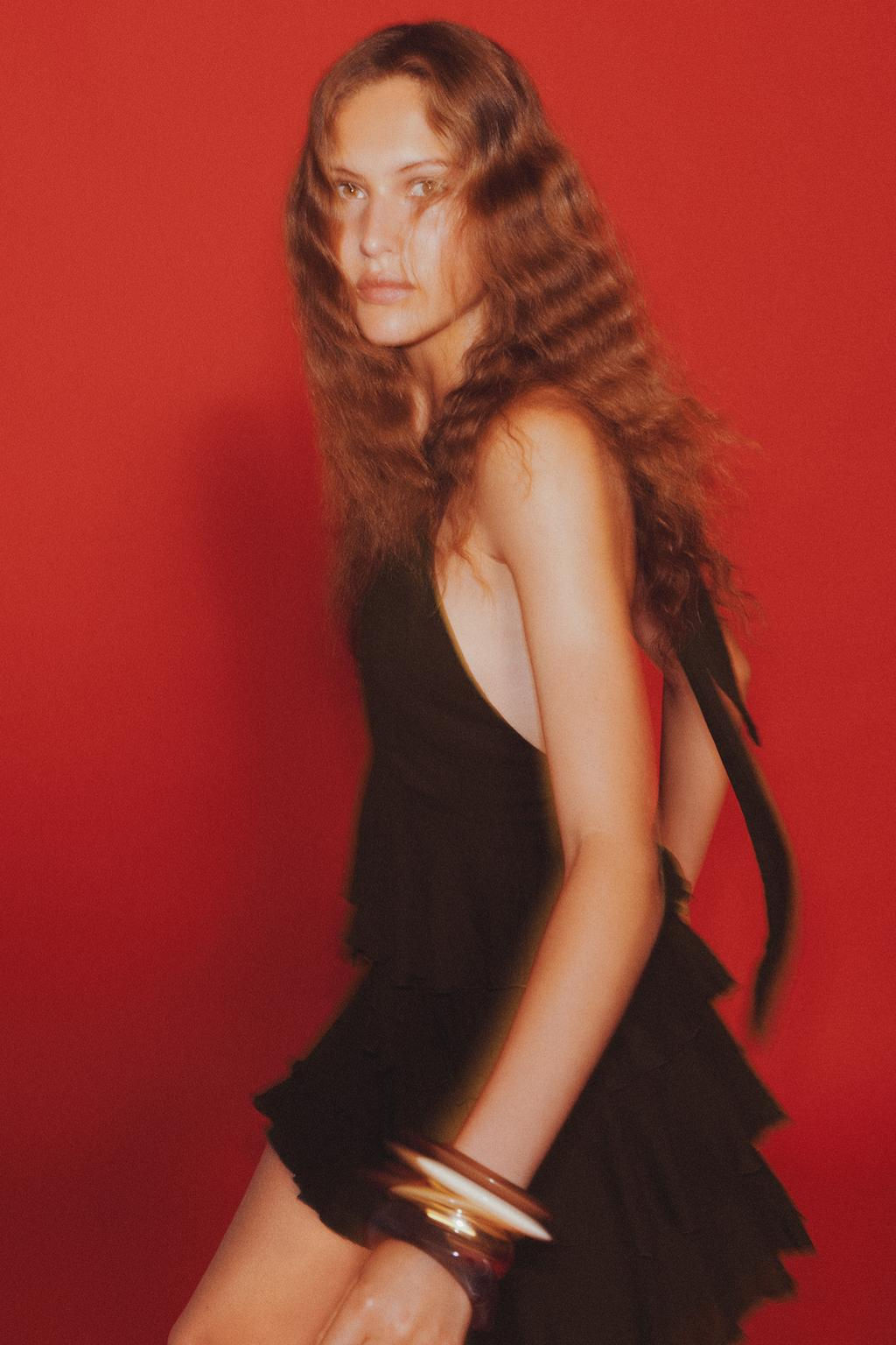 RUFFLED SHORT GAUZE DRESS - Zara фото 2