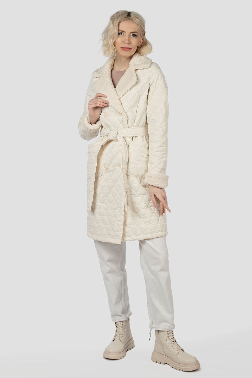 Пальто женское демисезонное (пояс) - El podio фото 13