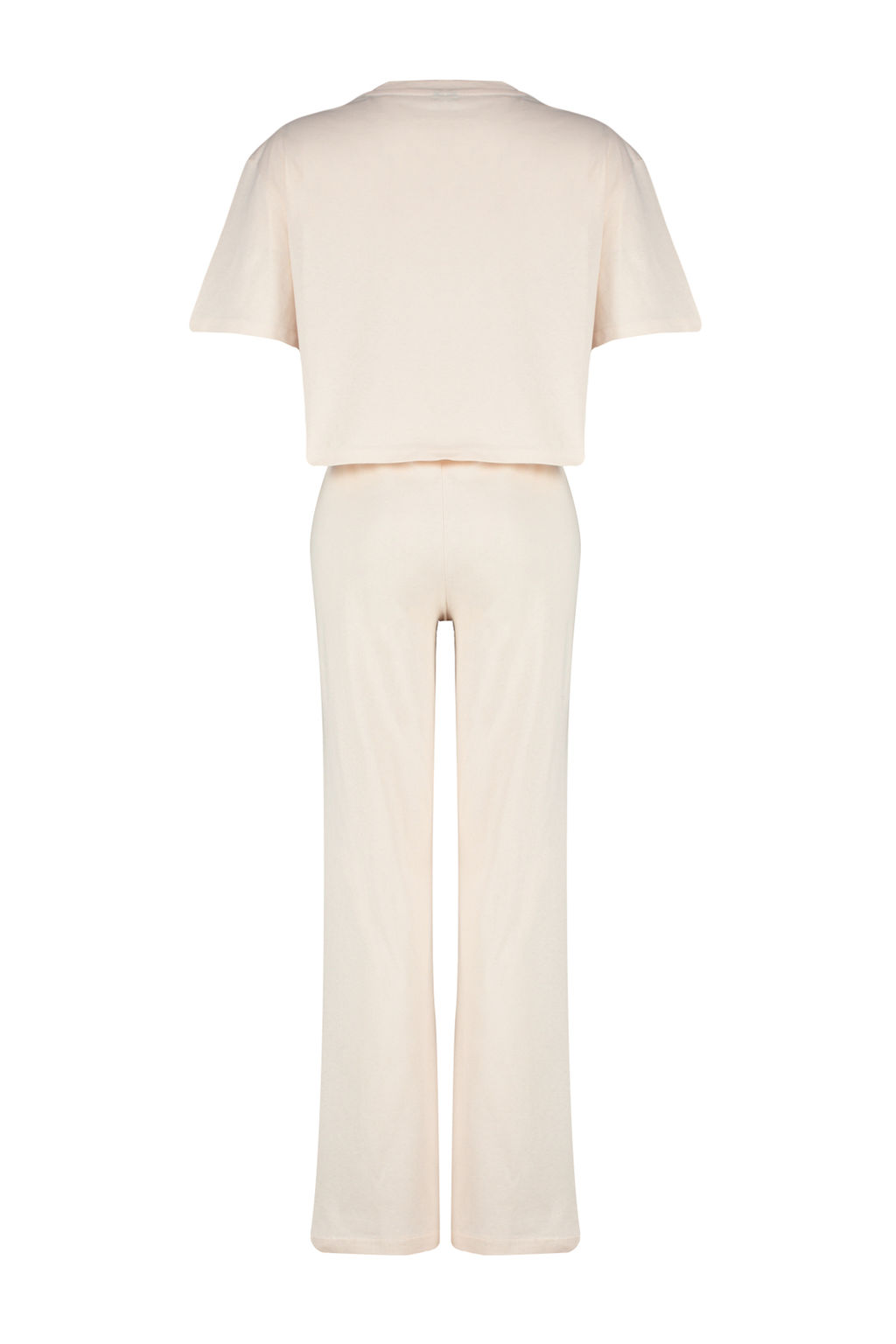 Trendyolmilla Pudra %100 Pamuklu Fil Bask?l? Orme Pijama Tak?m? THMSS24PT00070 фото 8