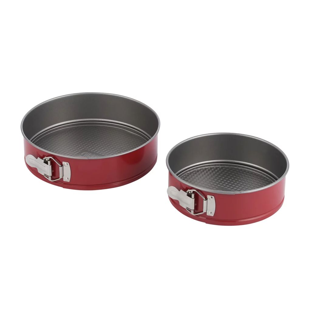 51056 GIPFEL Набор из 2 разъёмных форм для выпечки KAPRI 24x6,5см и 24x6,5см с антипригарным покрытием. Материал: углеродистая сталь. Цвет: красный/серый.  фото 2
