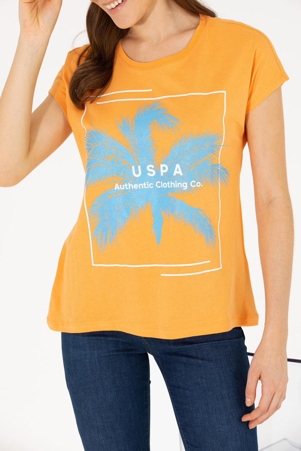 Женская оранжевая футболка - U.s. polo assn фото 20