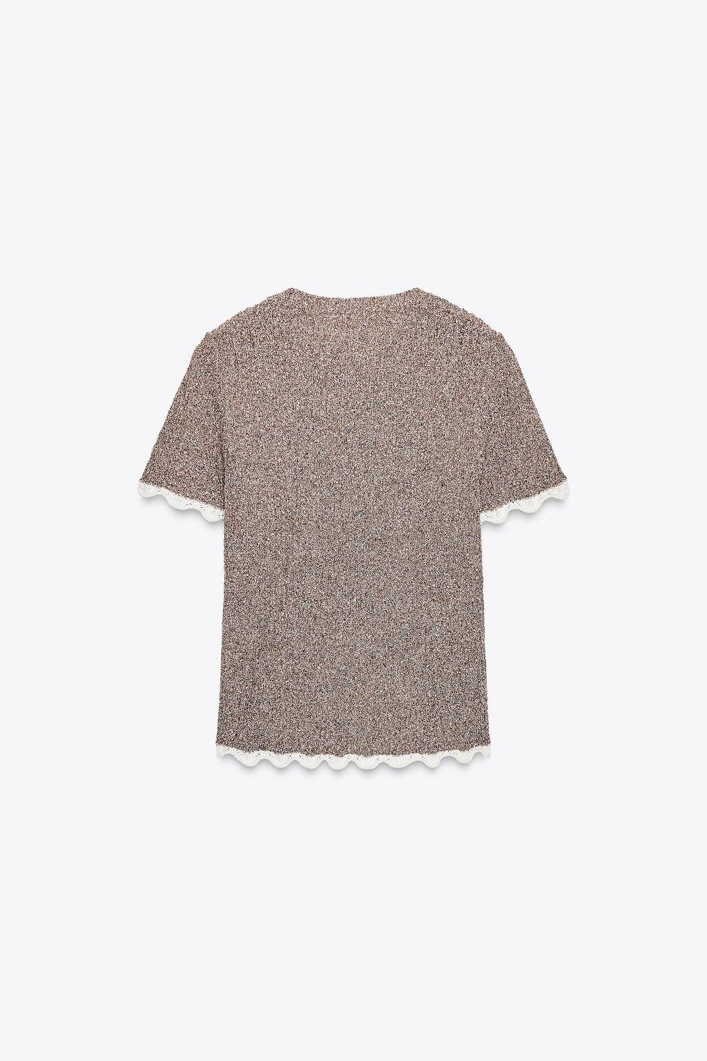 CONTRAST CUT KNIT T-SHIRT - Zara фото 6