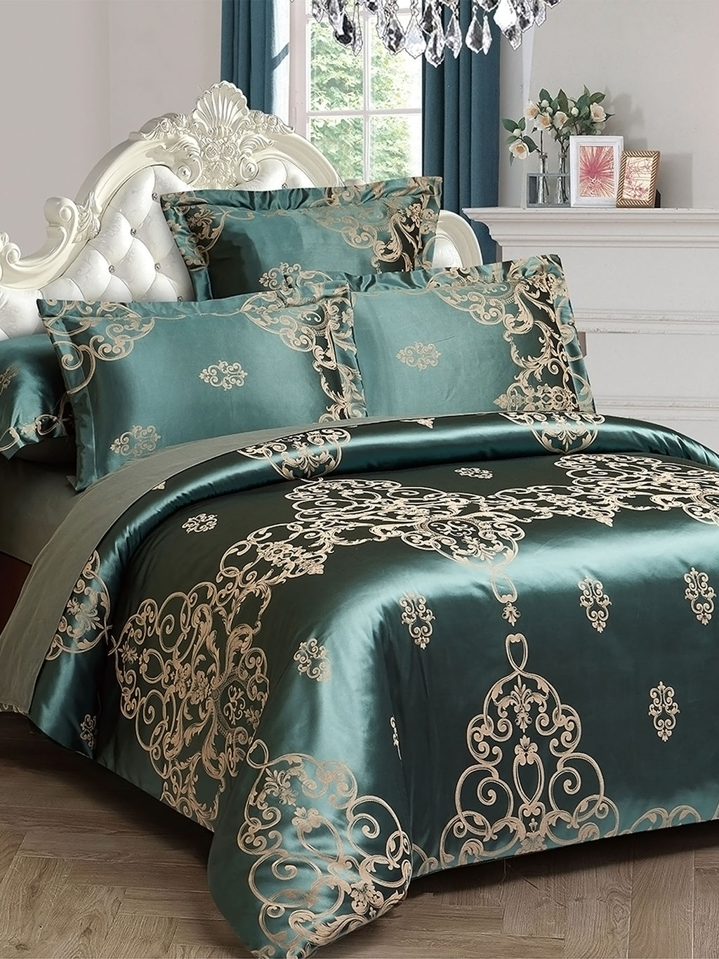 Постельное белье сатин жаккард в подарочной упаковке - Баратти Семейный (нав.70х70)