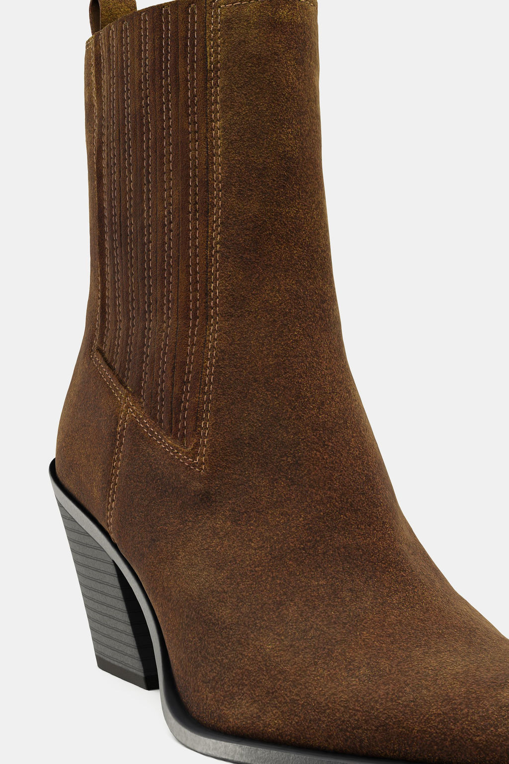 SPLIT SUEDE COWBOY ANKLE BOOTS - Zara фото 2