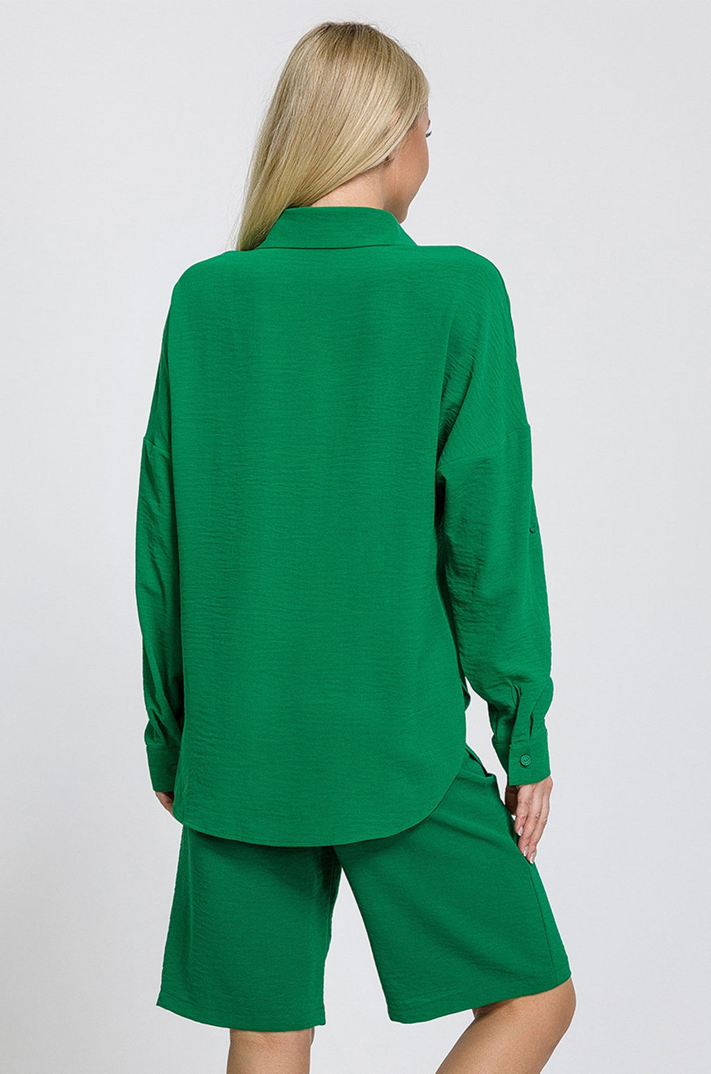 Женский летний костюм оверсайз из ткани-жатка Happyfox