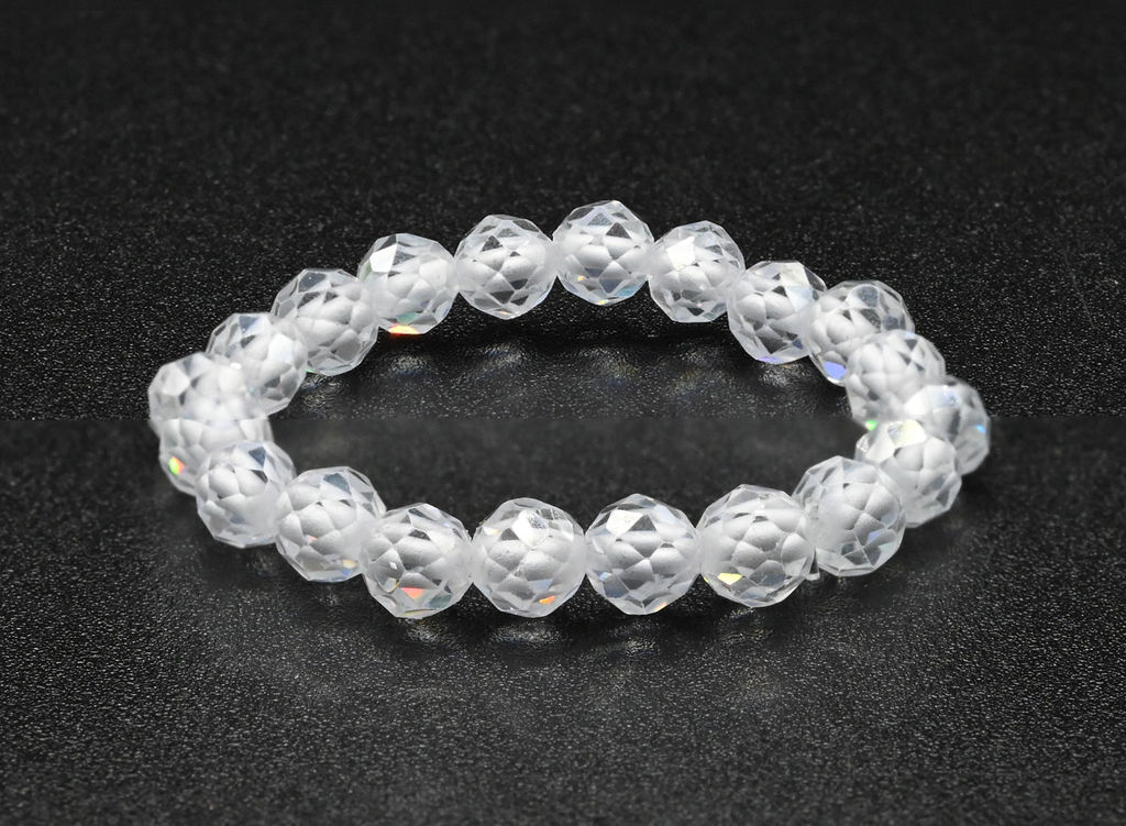 Колечко на резинке из фианитов цвет хрусталь