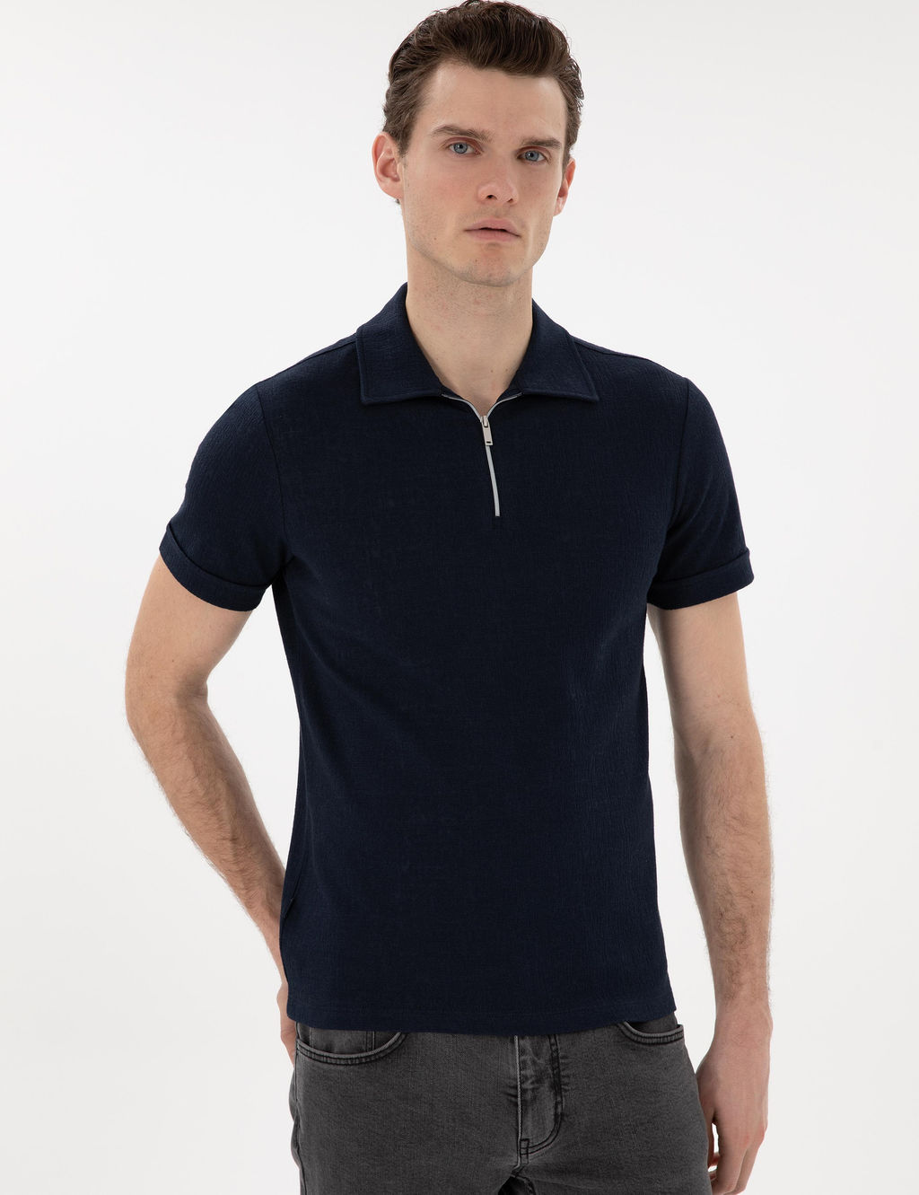 Lacivert Slim Fit Ti__rt