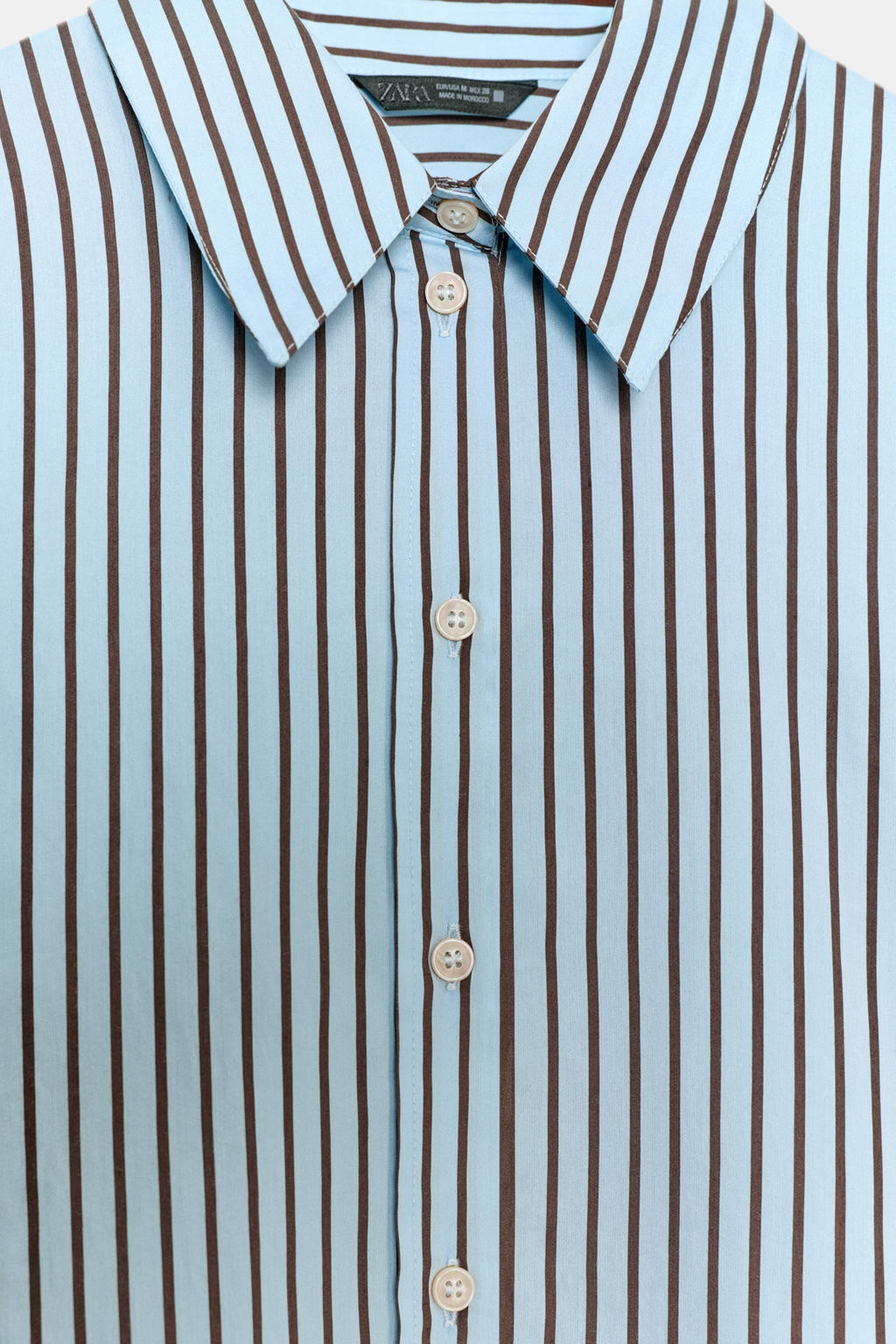 OVERSIZE STRIPED POPLIN SHIRT - Zara фото 8