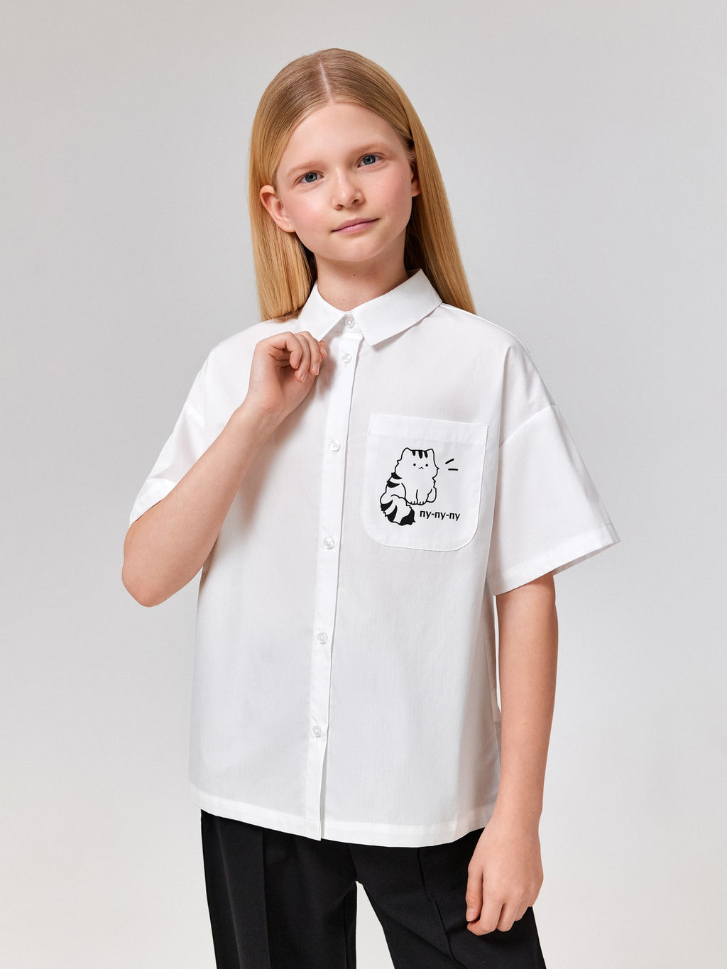 ACOOLA / Блузка детская для девочек Law молочный  фото 4