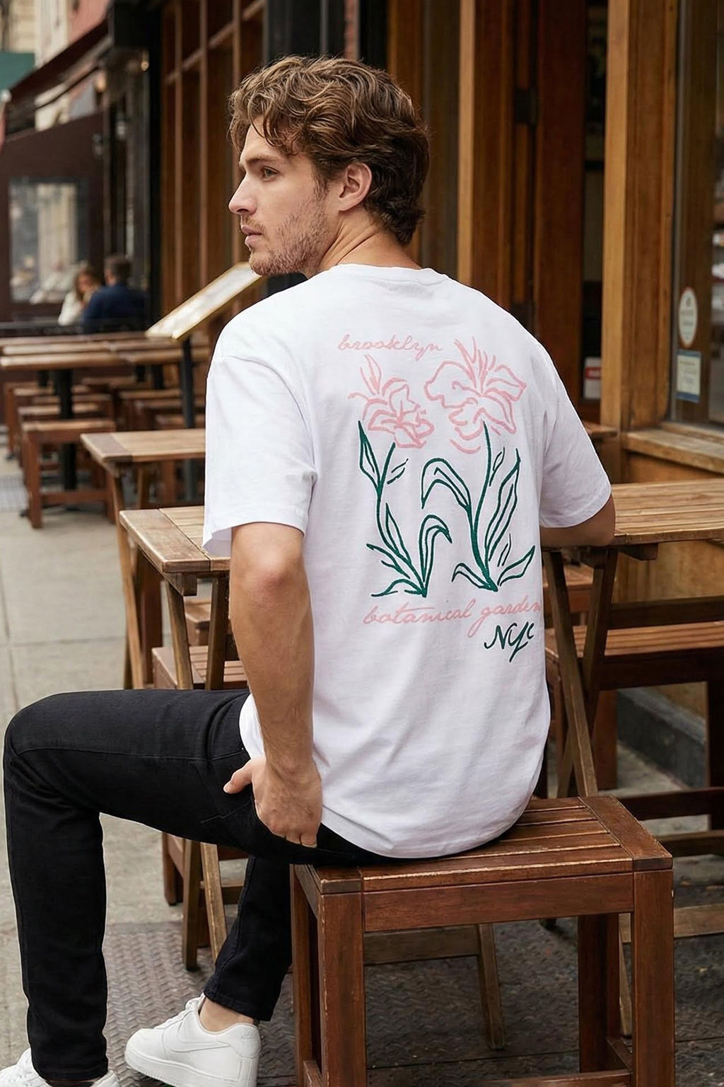 TRENDYOL MAN Lacivert Oversize/Genis Kesim Cicek Bask?l? %100 Pamuklu Tok Kumas T-shirt TMNSS25TS00069 - Trendyolmilla фото 12