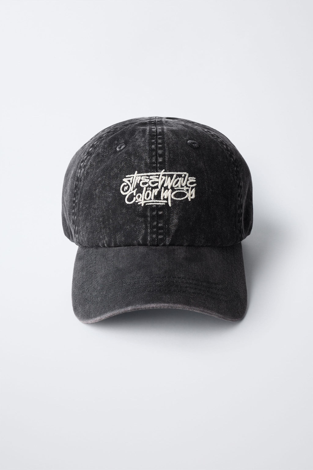 WASHED-EFFECT CAP WITH EMBROIDERED TEXT - Zara фото 4