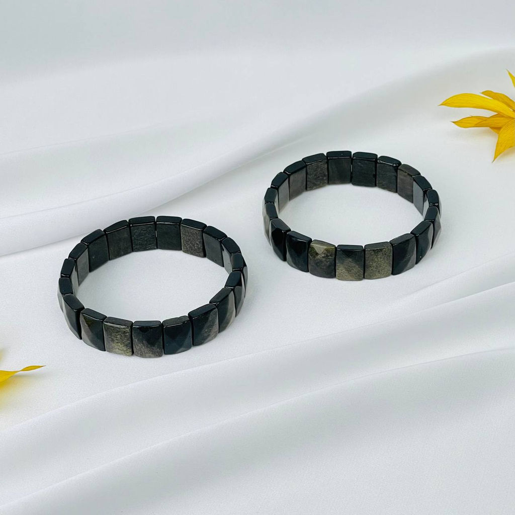 Браслет из золотистого Обсидиана 20 см - Радуга самоцветов фото 3