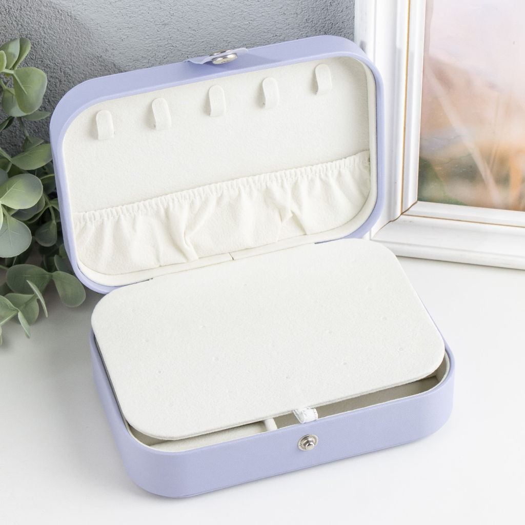 Шкатулка кожзам для украшений Матовая гладь сиреневая 16х11х5 см - Simaland фото 2