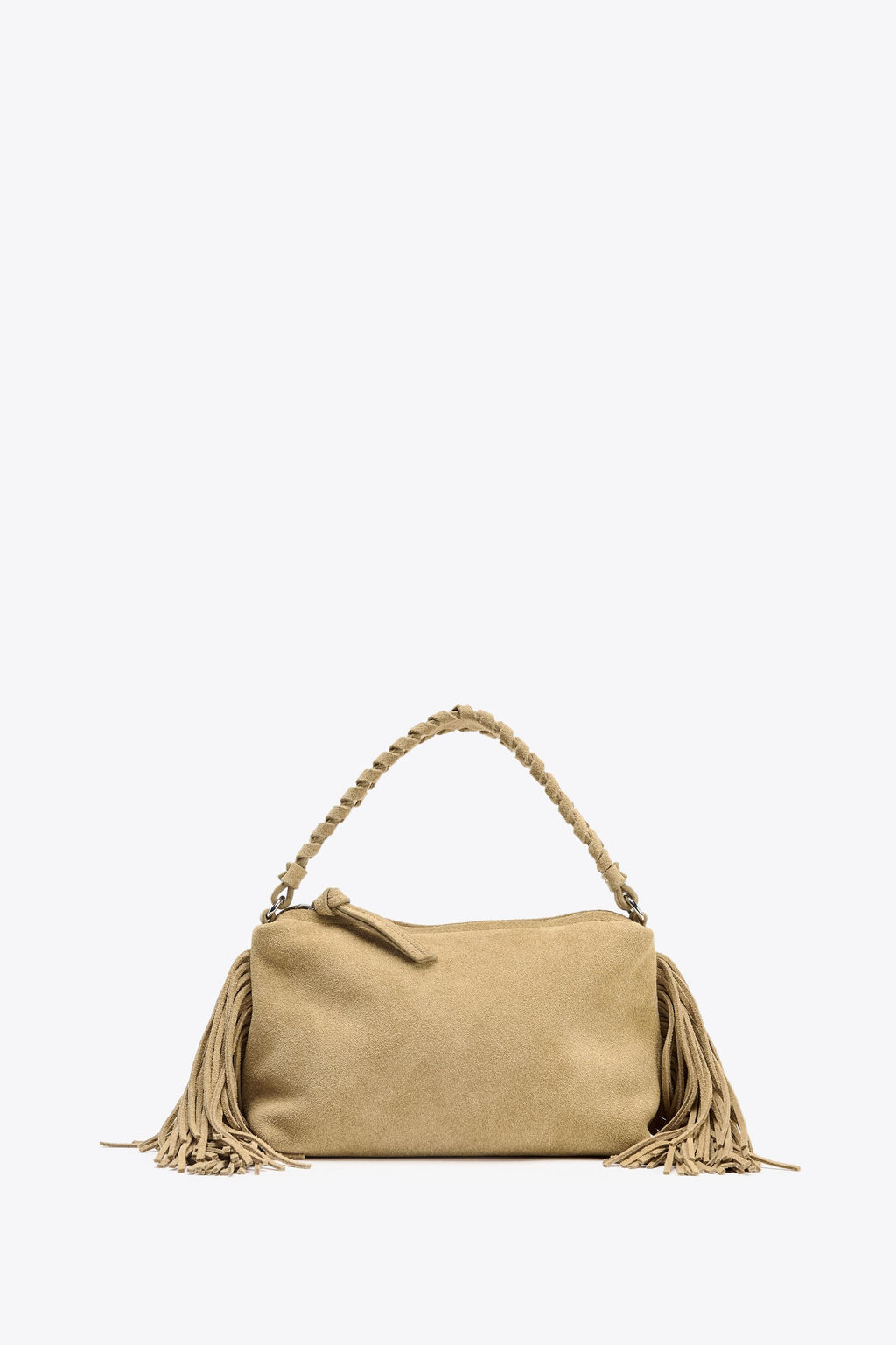 MINI SPLIT SUEDE FRINGED BAG - Zara фото 4