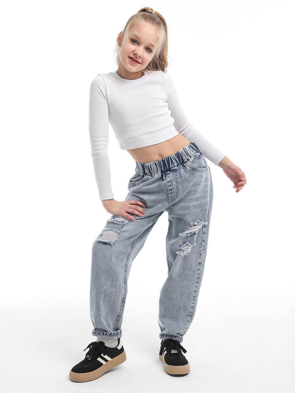 Джинсы-бананы для девочек - СИНЯЯ МОДА фото 14