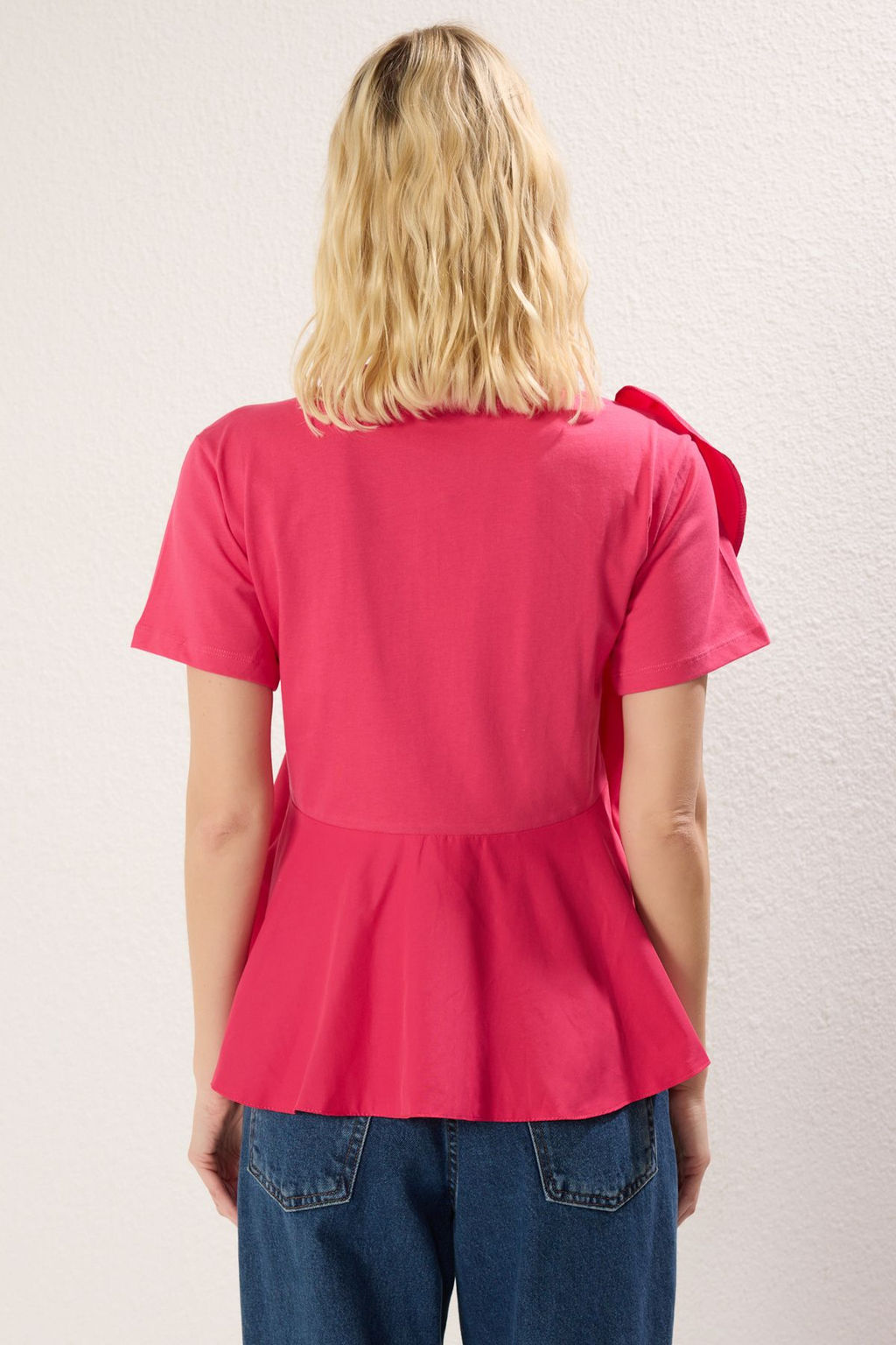 Fusya Poplin F?rf?r Detayl? Regular/Normal Kesim Orme Bluz TWOSS25BZ00008 - Trendyolmilla фото 5