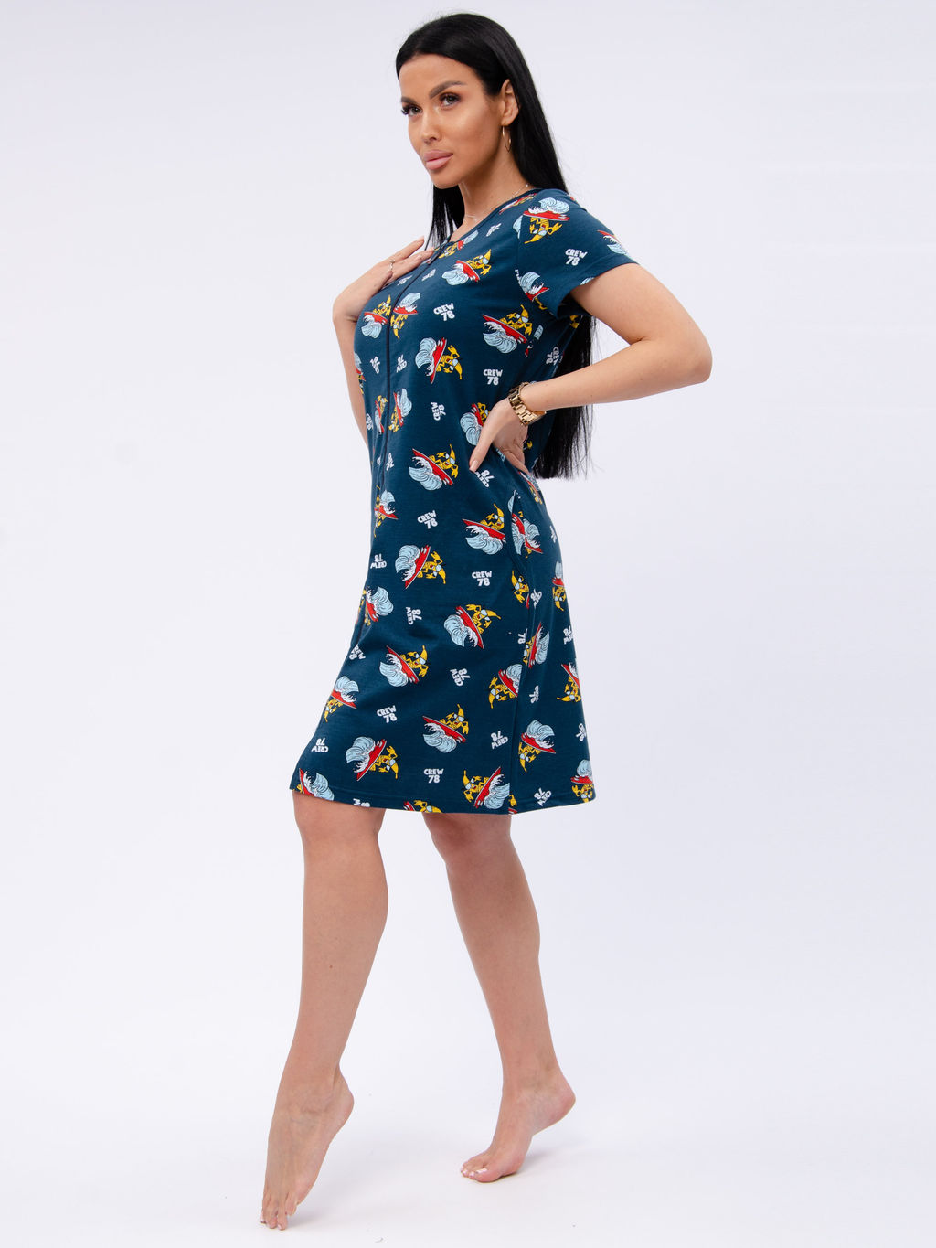 Халат "Красотка 11" бананы, трикотаж