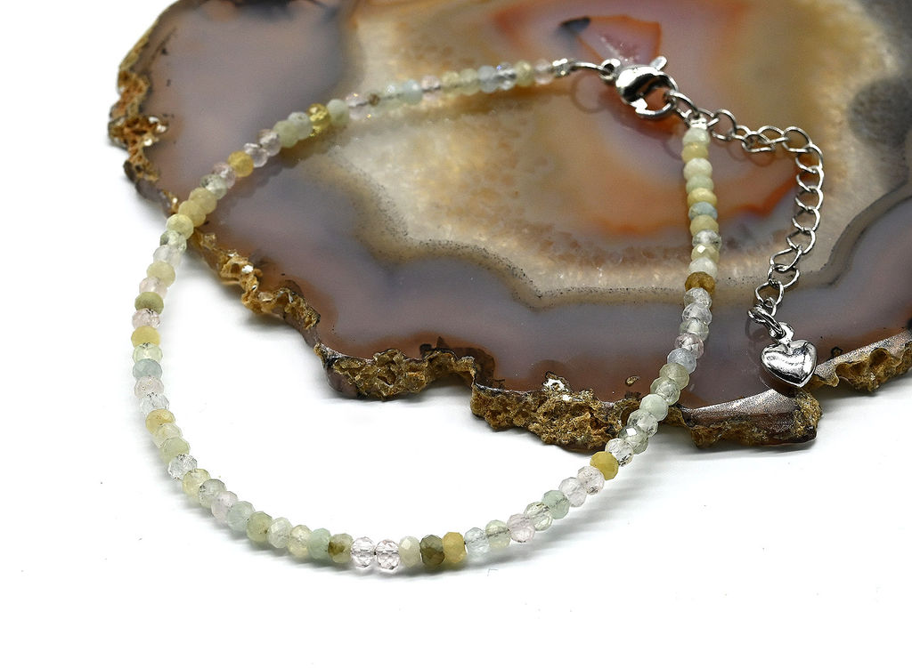 Браслет из граната зеленого рондель гр.3*2мм, 18см - Радуга камня фото 3