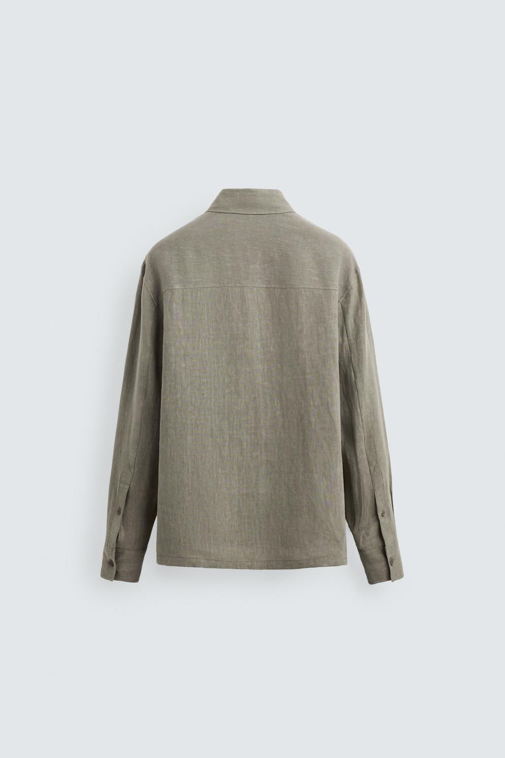100% WASHED LINEN SHIRT - Zara фото 10
